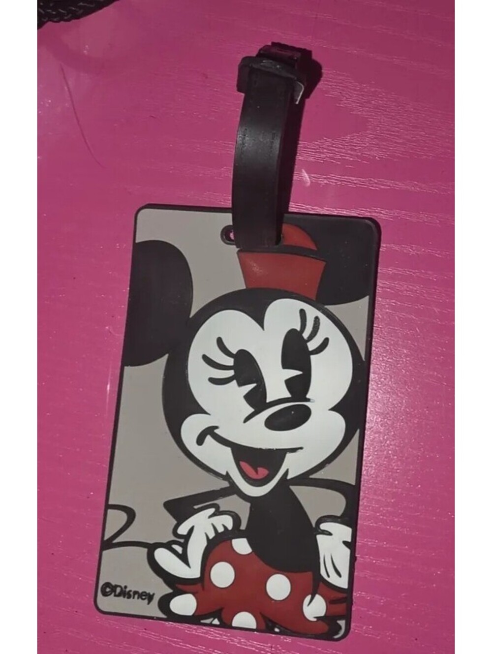 AMERICAN TOURISTER DISNEY MINNIE MOUSE LUGGAGE TAG TRAVEL BAG ID LABEL RETRO